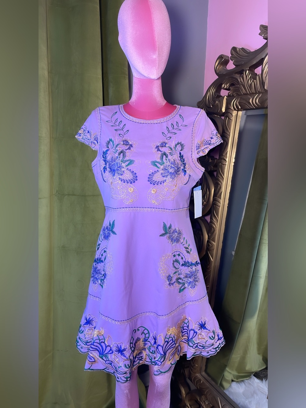foxiedox Lilac Embroidered Dress